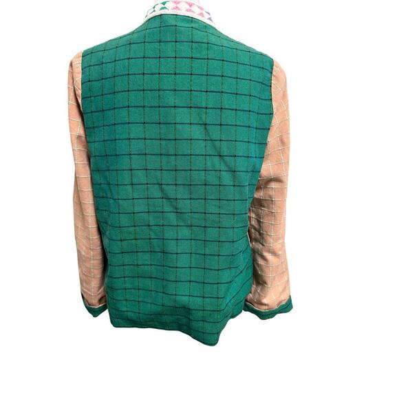 Sezane Paris Kelly Green and Brown Plaid Tunic Jacket Overcoat Size 34 (US 2) - Picture 10 of 11